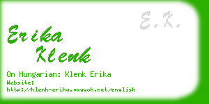 erika klenk business card